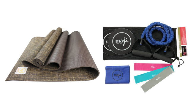Jute Premium ECO Fitness, pilates, Yoga Mat + Fitness Bundle